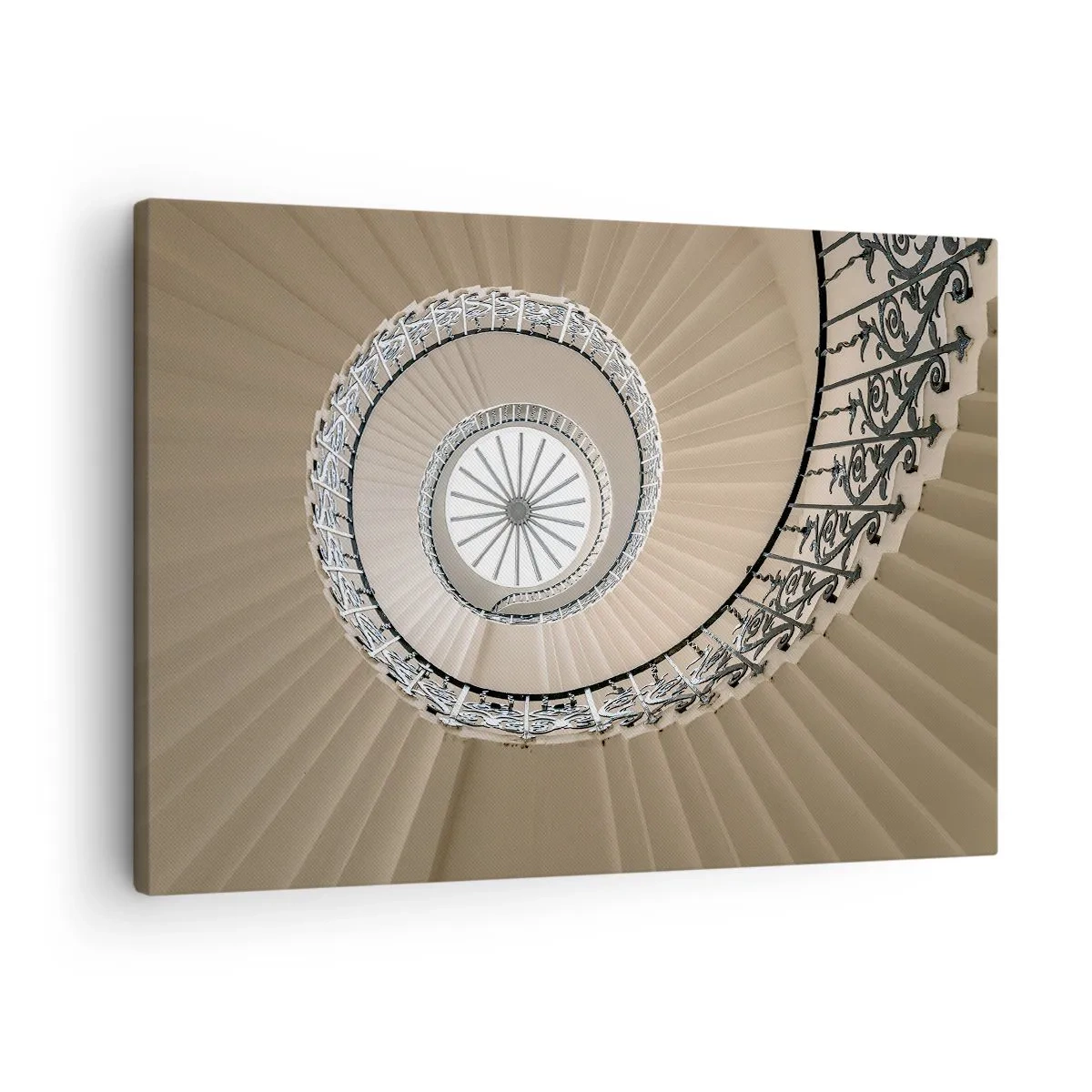 Canvas picture - Spiral staircase in an elegant geometric approach - 70x50cm - Inside the Shell - Modern wall decoration for the living room and bedroom ARTTOR