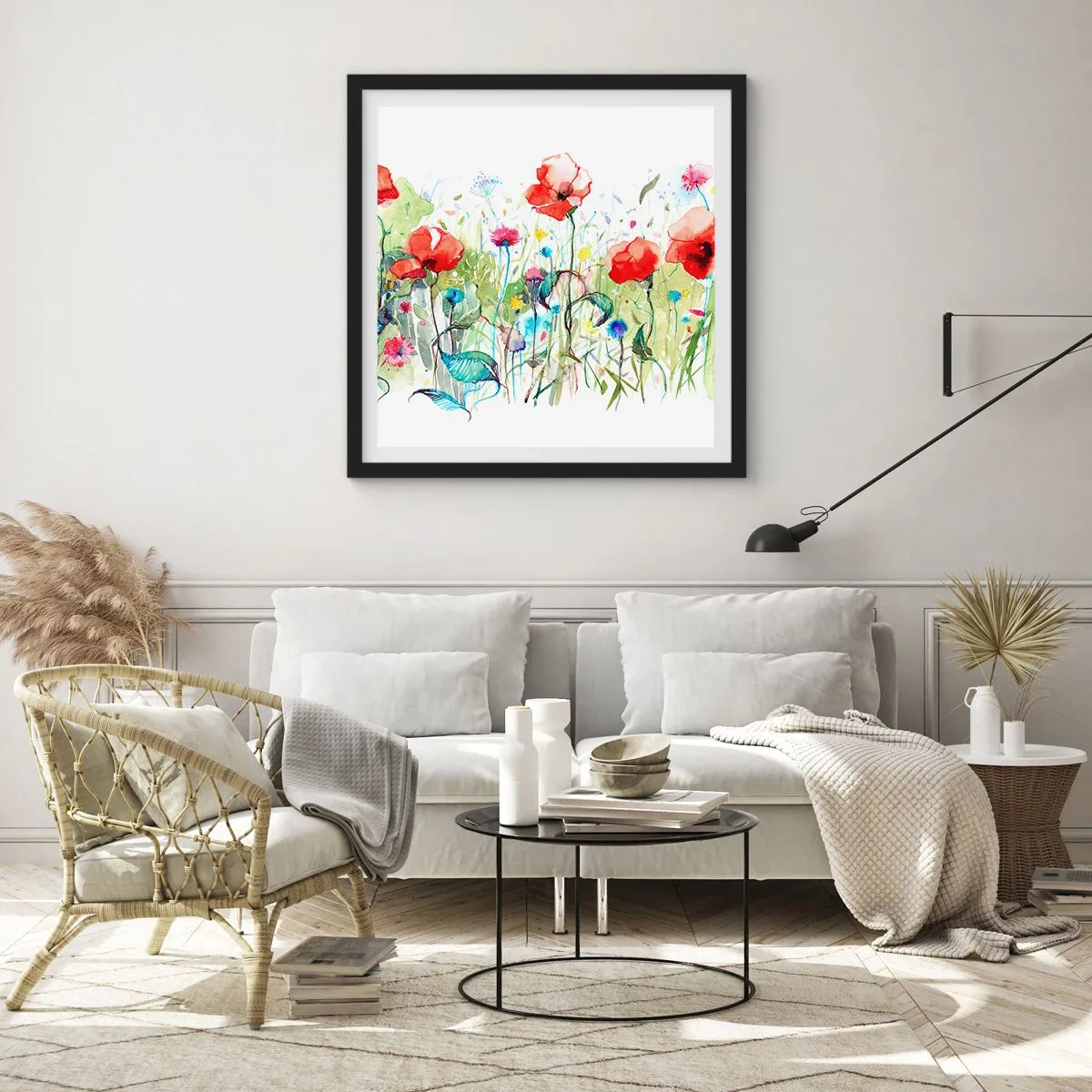 Poster in black frame - Meadow in May - 40x40 cm