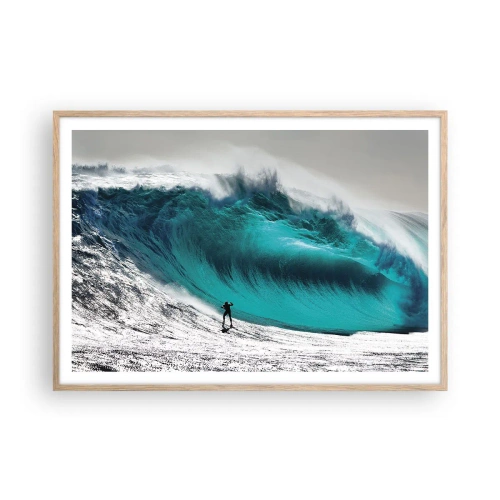 Poster in light oak frame - Challenge Accepted - 100x70 cm