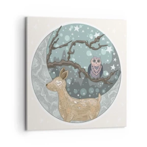 Canvas picture - Fairytale Night in a Forest - 60x60 cm