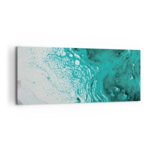 Canvas picture - Dissolving in White and Turquoise - 100x40 cm