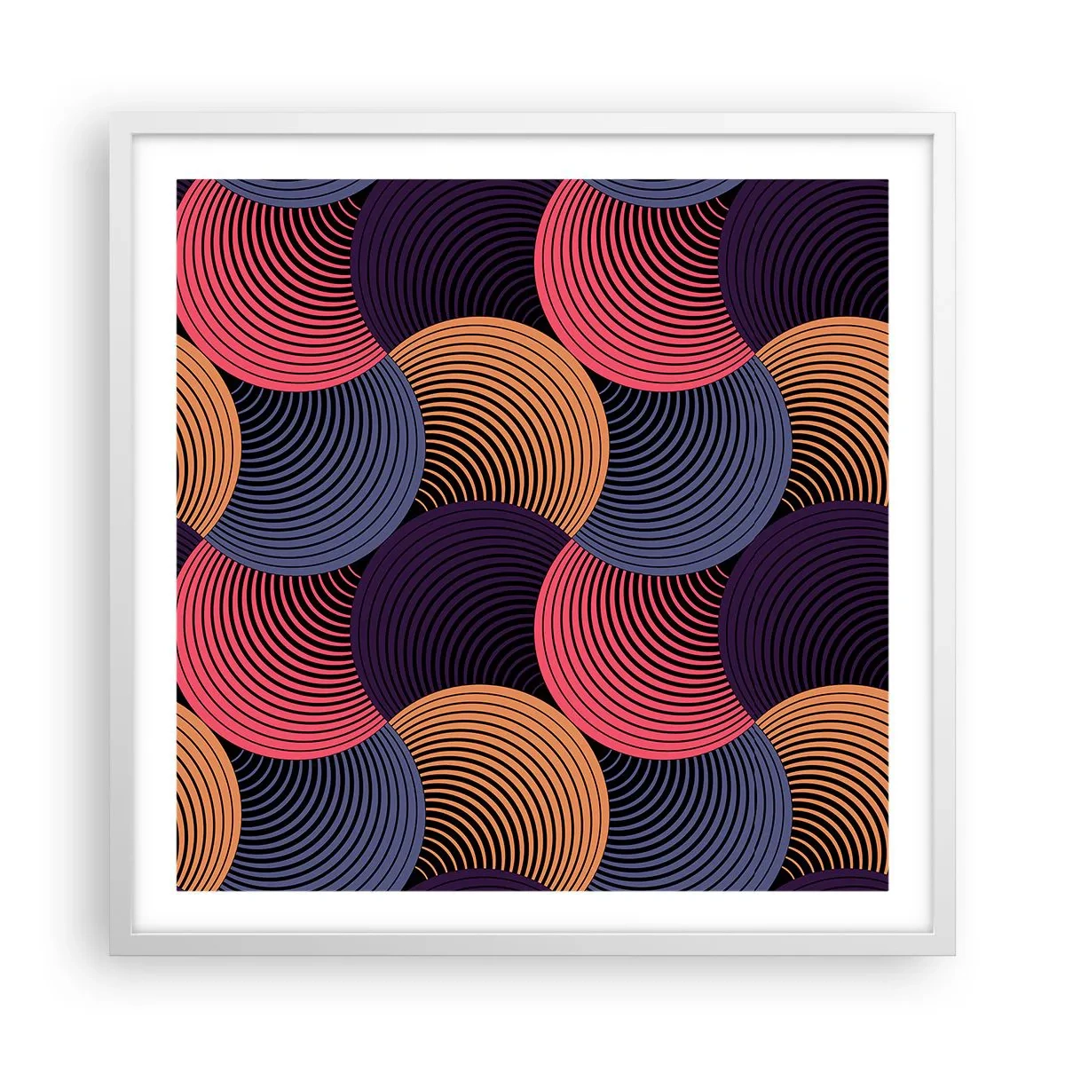 Poster in white frmae - In a Circular Rhythm - 60x60 cm