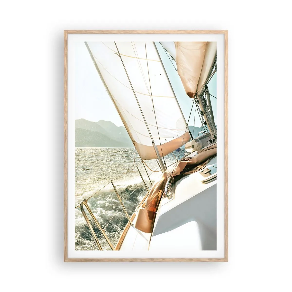 Poster in light oak frame - Full Sail - 70x100 cm