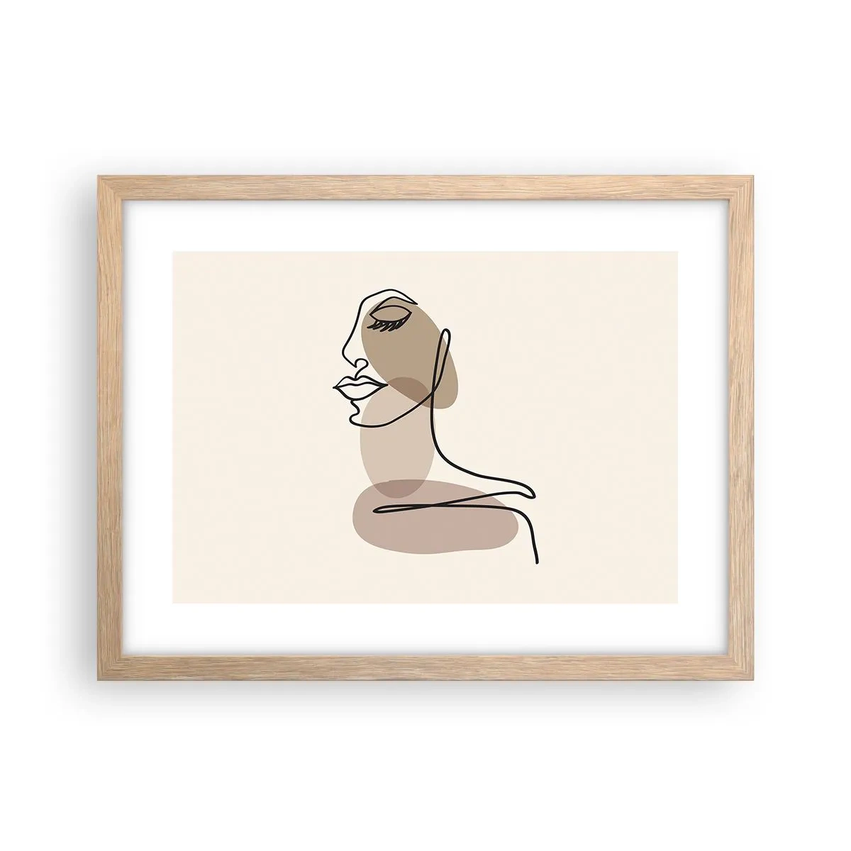 Poster in light oak frame - Listening to Herself - 40x30 cm