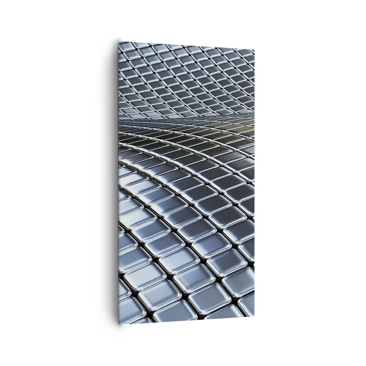 Canvas picture - Metallic Silver Wave - 65x120 cm