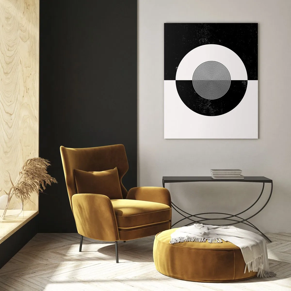 Glass picture - Harmony in Black and White - 70x100 cm