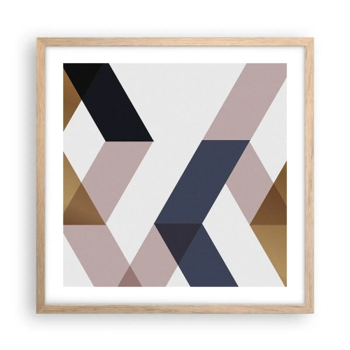Poster in light oak frame - Planes and Angles - 50x50 cm