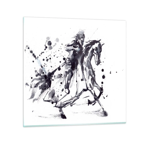 Glass picture - Black Knight - 40x40 cm