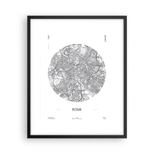 Poster in black frame - Anatomy of Rome - 40x50 cm