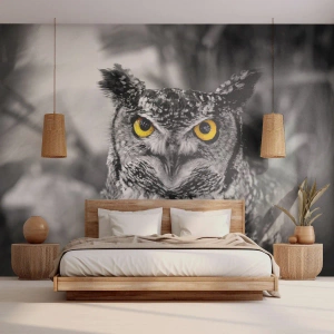 Photo Wallpaper Premium Sand - Nothing Can Hide - Birds, Owl, Nature - 300x210 cm
