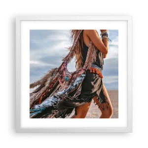 Poster in white frmae - Shaman's Girl - 40x40 cm
