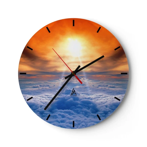 Wall clock - Clock on glass - Mystic Landscape - 40x40 cm