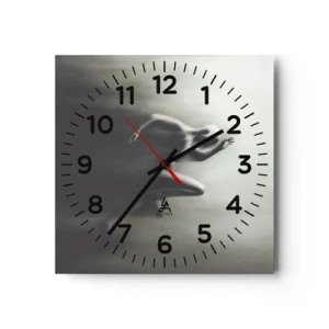 Wall clock - Clock on glass - Unstoppable - 40x40 cm