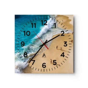 Wall clock - Clock on glass - And Next the Sun, Beach… - 40x40 cm