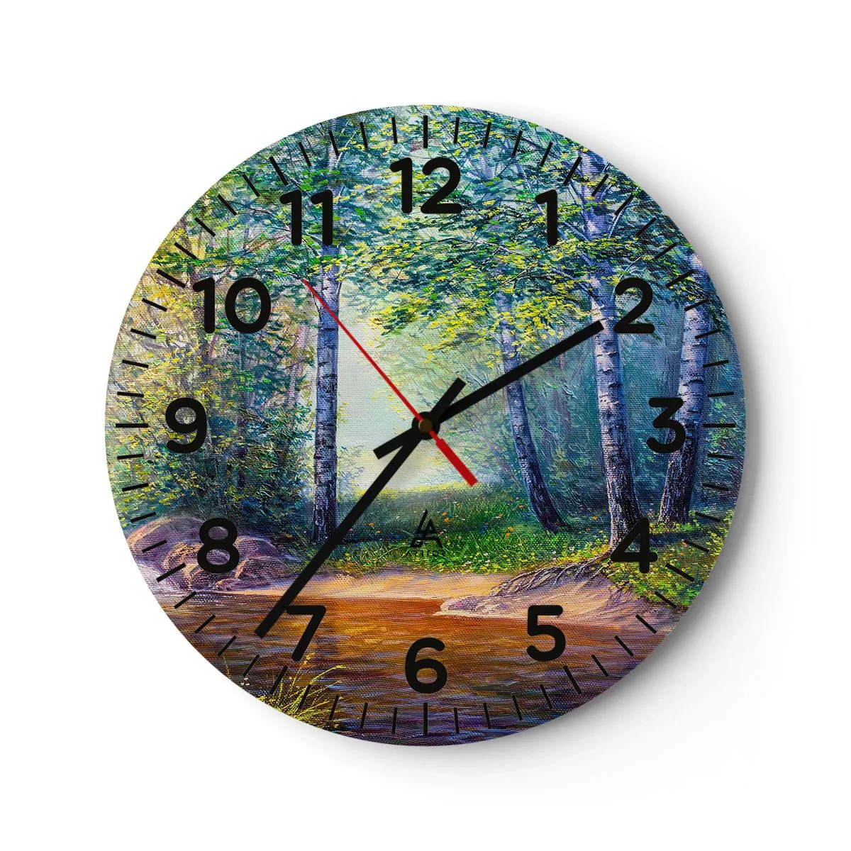 Wall clock - Clock on glass - Idyllic Scenery - 40x40 cm