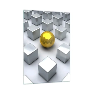 Glass picture - Why Me? Geometric Composition. - 50x70 cm