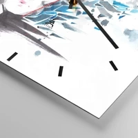 Clock face with lines