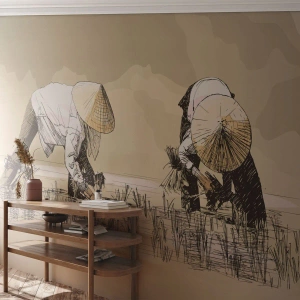 Custom Wallpaper Standard Eco - Good Harvest - Asia, Rice Plantation, Rice field