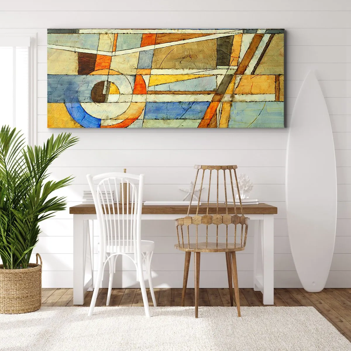 Canvas picture - Cubism on a Construction Site - 140x50 cm