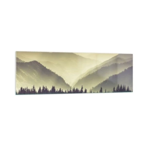 Glass picture - In a Faraway Land, Past the Mountains - 160x50 cm