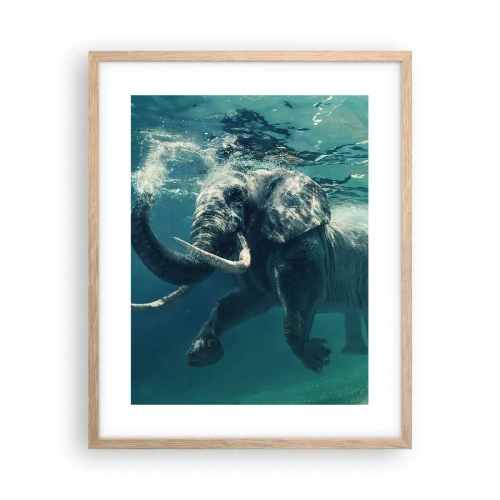 Poster in light oak frame - Everyone Likes to Swim - 40x50 cm