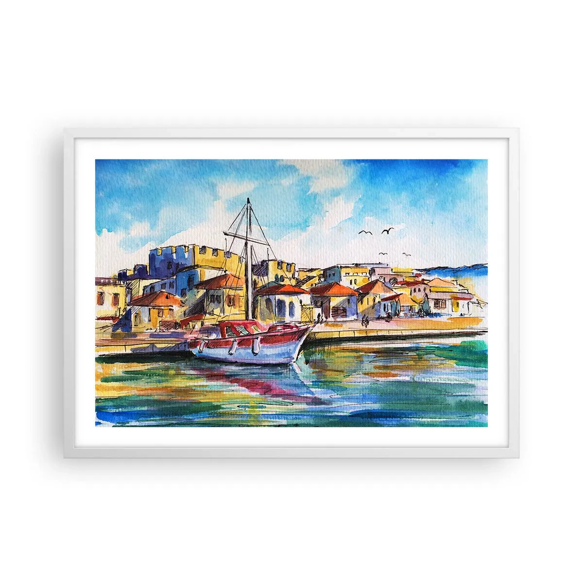 Poster in white frmae - Rainbow Afternoon - 70x50 cm