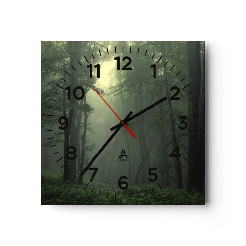 Wall clock - Clock on glass - Before It Wakes Up - 40x40 cm
