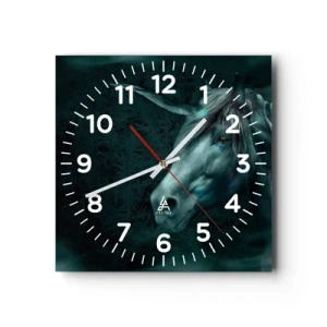 Wall clock - Clock on glass - In an Enchanted Forest - 40x40 cm