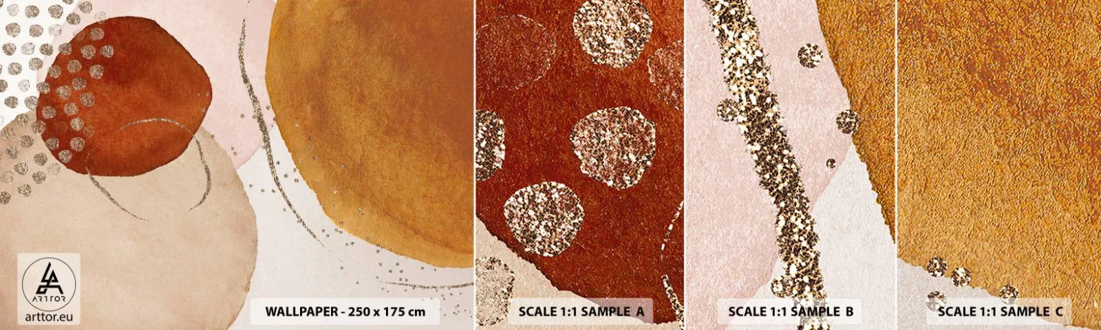 Photo Wallpaper Sample Standard Eco - Roundness and Movement - Abstraction, Piece, Modern Pattern - 100x30 cm