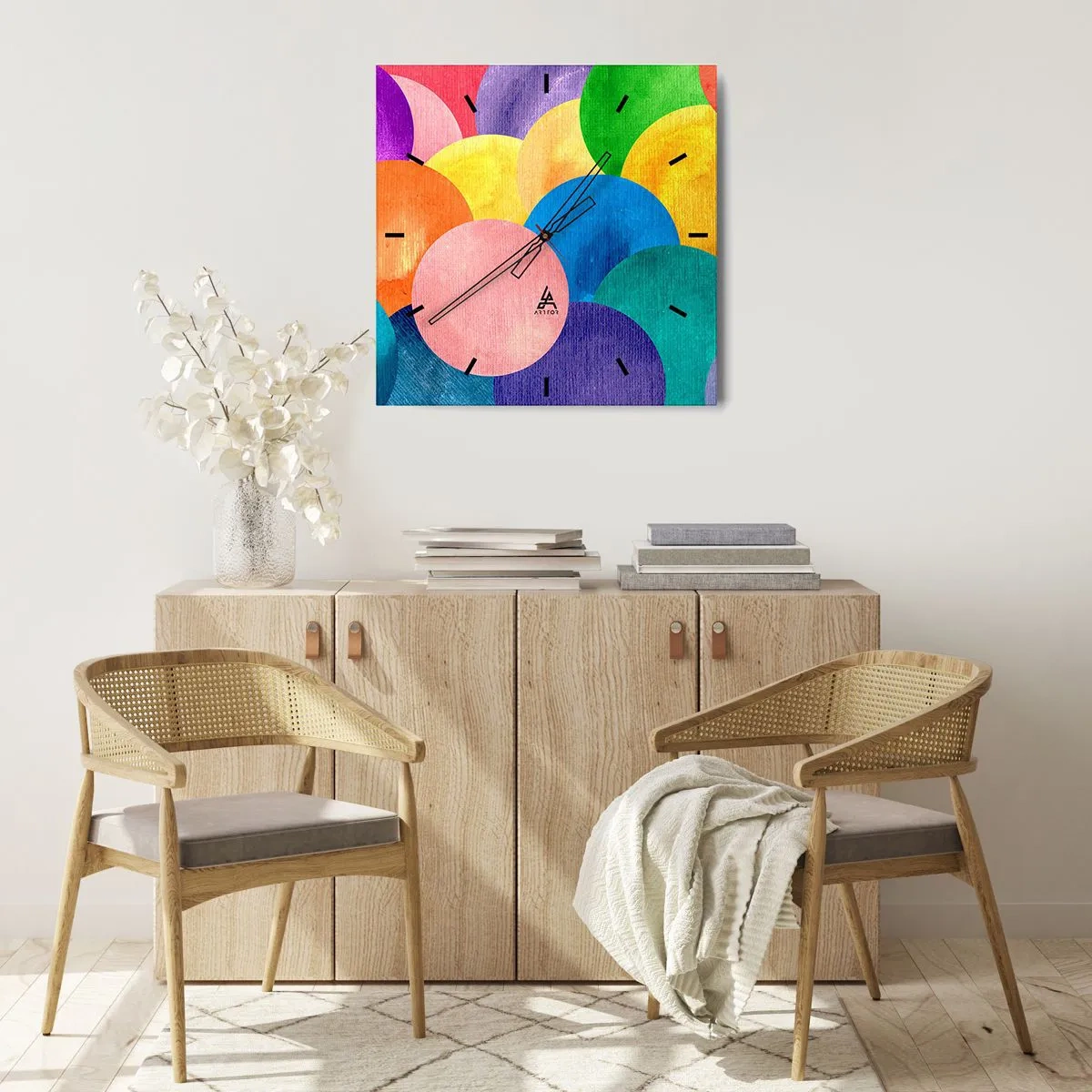 Wall clock - Clock on glass - Primordial Fullness of Life - 40x40 cm