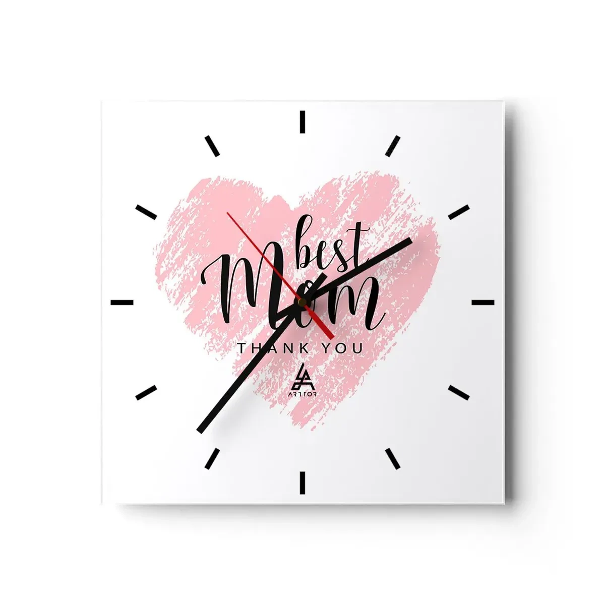 Wall clock - Clock on glass - Always the Right Moment - 40x40 cm