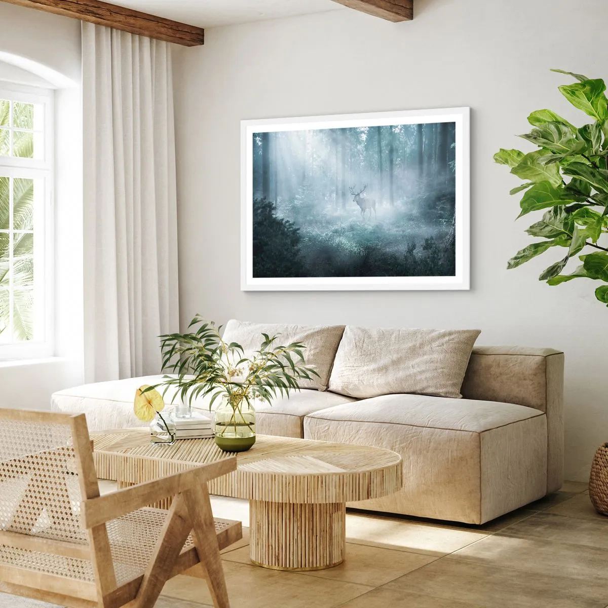 Poster in white frmae - Morning Round of the Estate - 91x61 cm