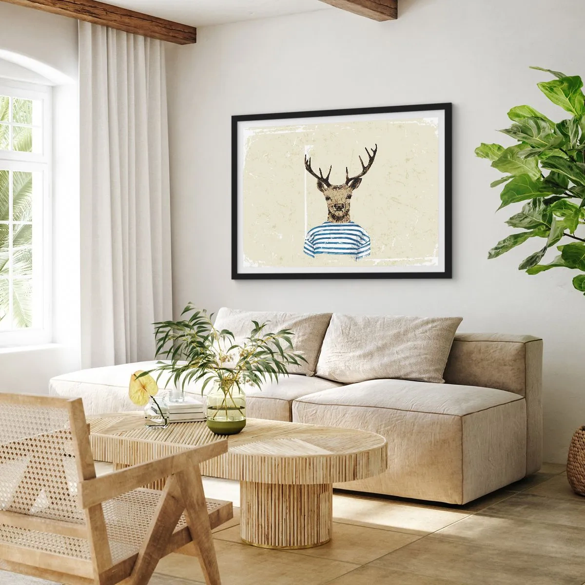 Poster in black frame - Becaue I Like Striped T-Shirts - 100x70 cm