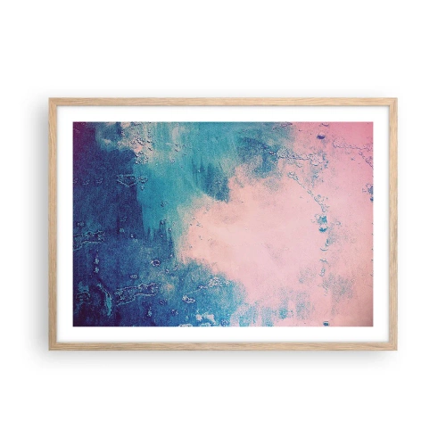 Poster in light oak frame - Blue Hug - 70x50 cm