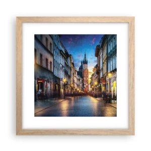 Poster in light oak frame - Charm of Cracow - 30x30 cm