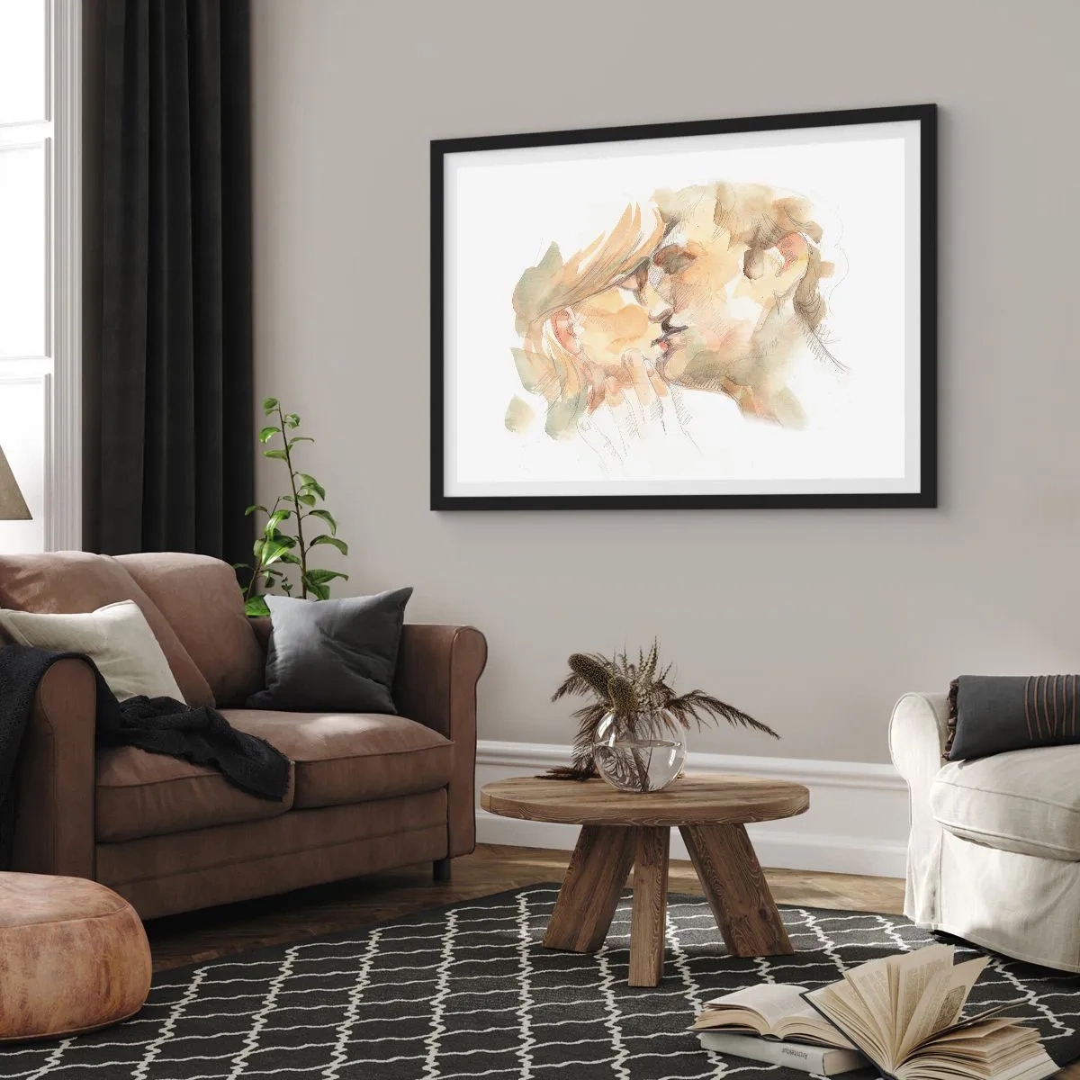 Poster in black frame - The Missing Half? - 50x40 cm