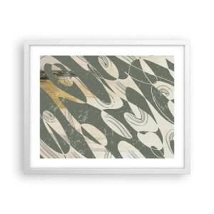 Poster in white frmae - Rhytmic Abstract - 50x40 cm