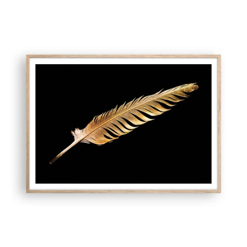 Poster in light oak frame - High-Class Feather - 100x70 cm