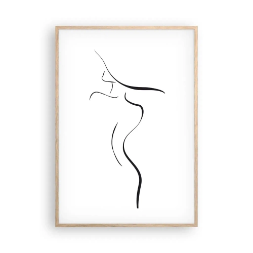 Poster in light oak frame - Elusive Like a Wave - 70x100 cm