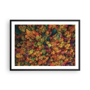 Poster in black frame - Bouquet of Autumn Flowers - 70x50 cm