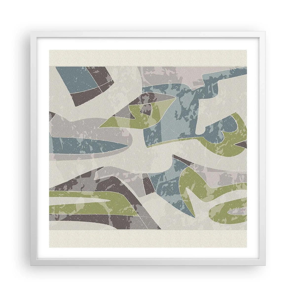 Poster in white frmae - Composition with Window Pane - 60x60 cm