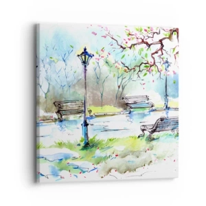 Canvas picture - Charm of Park Silence - 30x30 cm