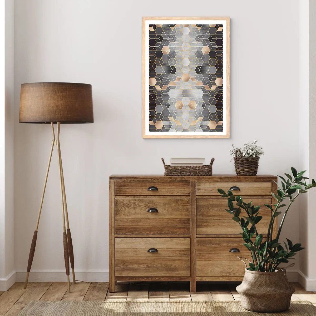 Poster in light oak frame - Diamond Composition - 61x91 cm