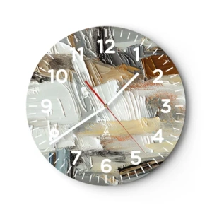 Wall clock - Clock on glass - Layers of Colour - 30x30 cm