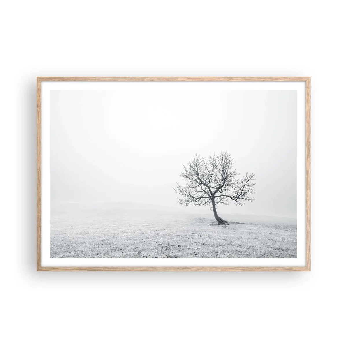 Poster in light oak frame - Against Nothingness - 100x70 cm