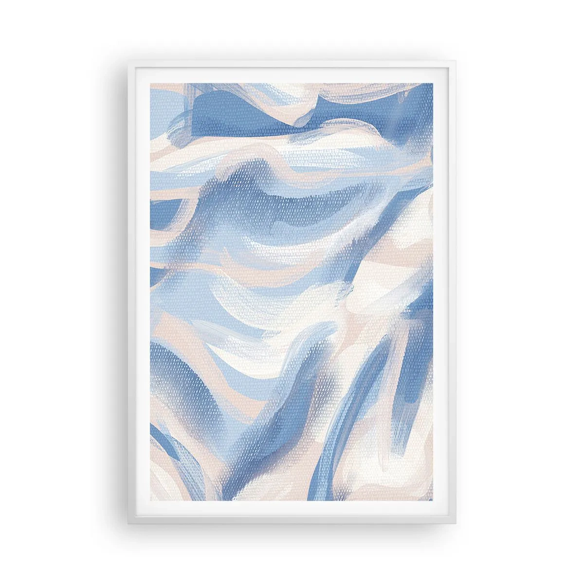 Poster in white frmae - Blue Waves - 70x100 cm
