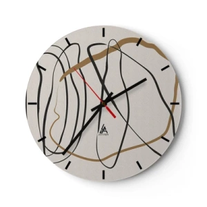 Wall clock - Clock on glass - Composition - Dance of Possession - 40x40 cm