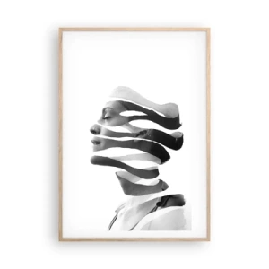 Poster in light oak frame - Surrealistic Portrait - 70x100 cm