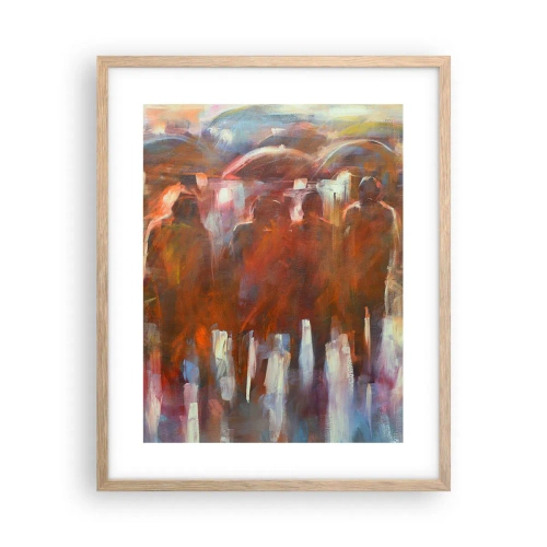 Poster in light oak frame - Equal in Rain and Fog - 40x50 cm