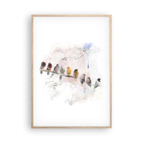 Poster in light oak frame - Winged Encounter - 70x100 cm